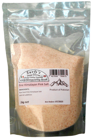 Fine Himalayan Pink Salt - 1kg - Surfy's Home Curing Supplies