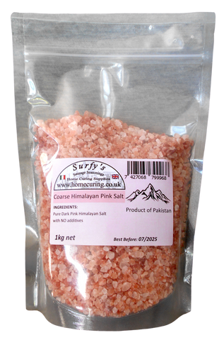 Coarse Himalayan Pink Salt - 1kg - Surfy's Home Curing Supplies